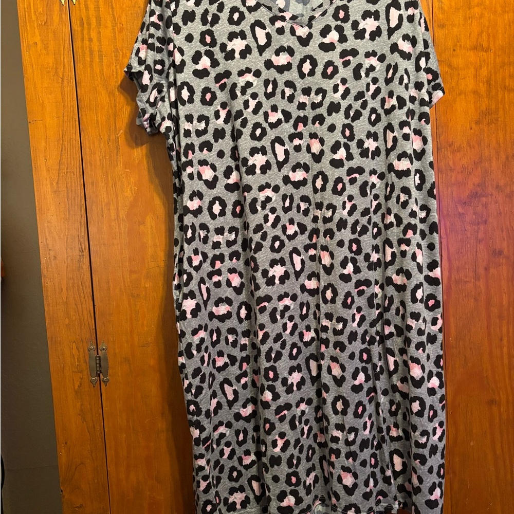 Gray Leopard Print Gown